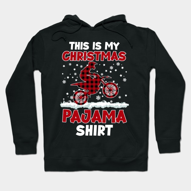 Buffalo Red Plaid Motocross Biker This Is My Christmas Pajama Hoodie by Sincu